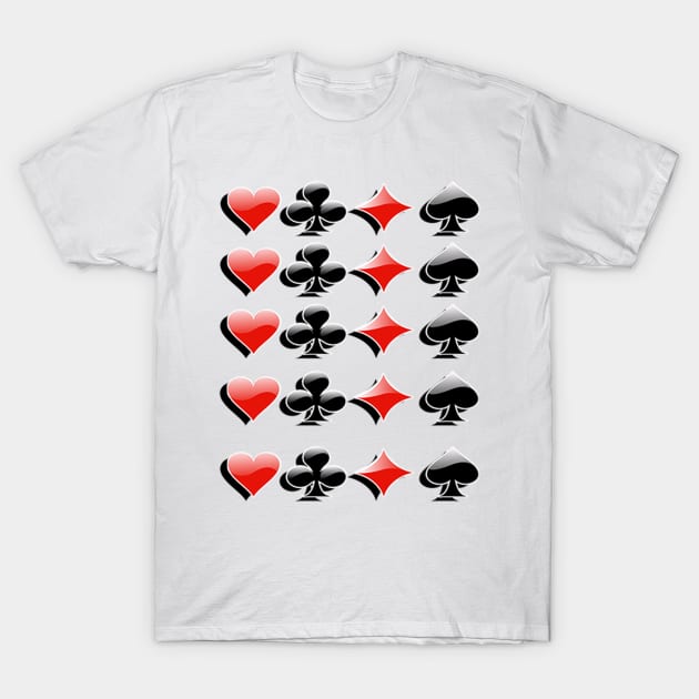 Card Player Design, Spades, Diamonds, Clubs & Hearts: Lucky Players Cool Graphic Design Cards Poker T-Shirt by tamdevo1